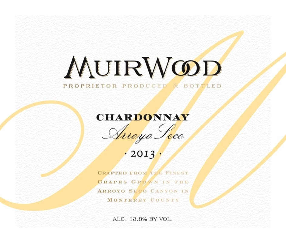 Muirwood Vineyards Chardonnay 2013 Front Label