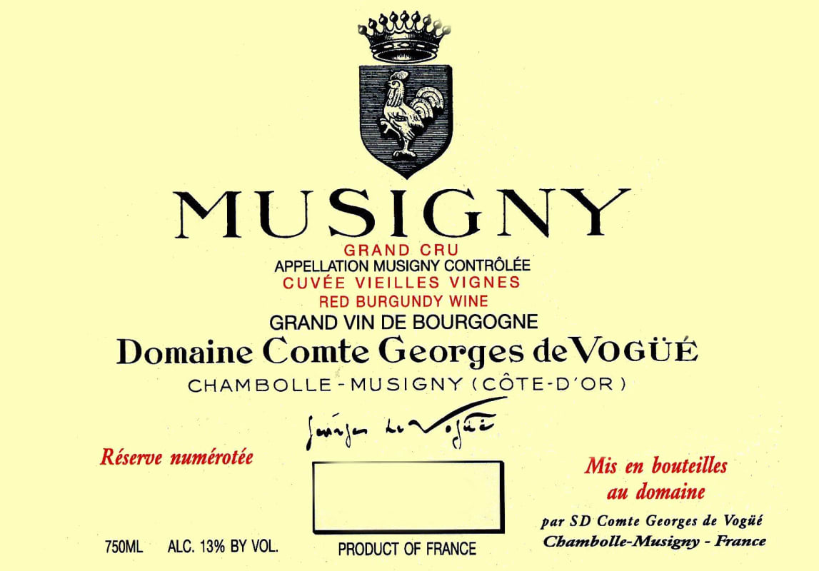 Domaine Comte Georges de Vogue Musigny Grand Cru Vieilles Vignes 2011 Front Label