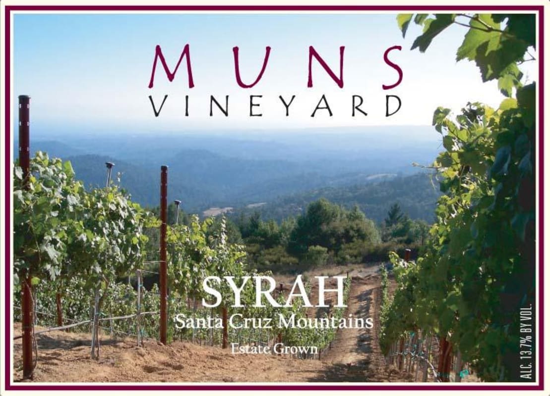 Muns Vineyard Syrah 2011 Front Label