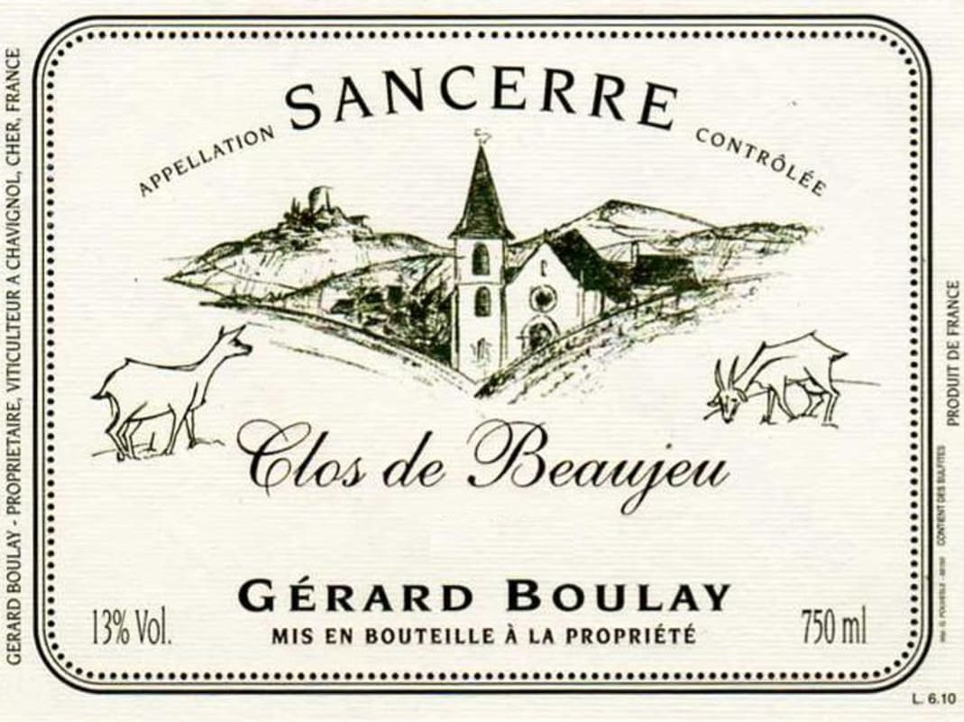 Gerard Boulay Sancerre Clos de Beaujeu 2011 Front Label