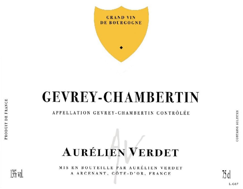 Aurelien Verdet Gevrey Chambertin 2011 Front Label