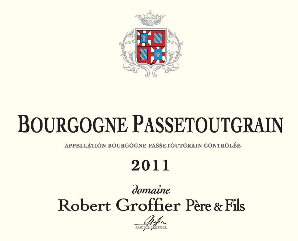 Domaine Robert Groffier Bourgogne Passetoutgrain 2011 Front Label