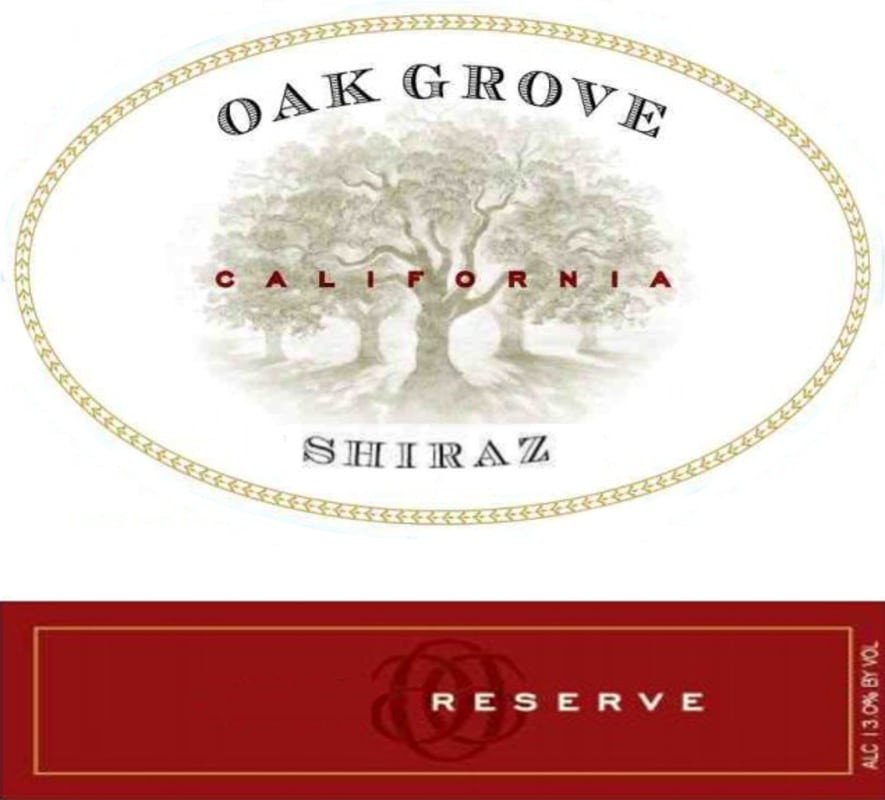 Oak Grove Family Reserve Shiraz 2011 Front Label