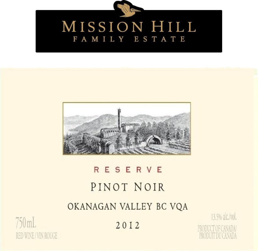 Mission Hill Reserve Pinot Noir 2012 Front Label