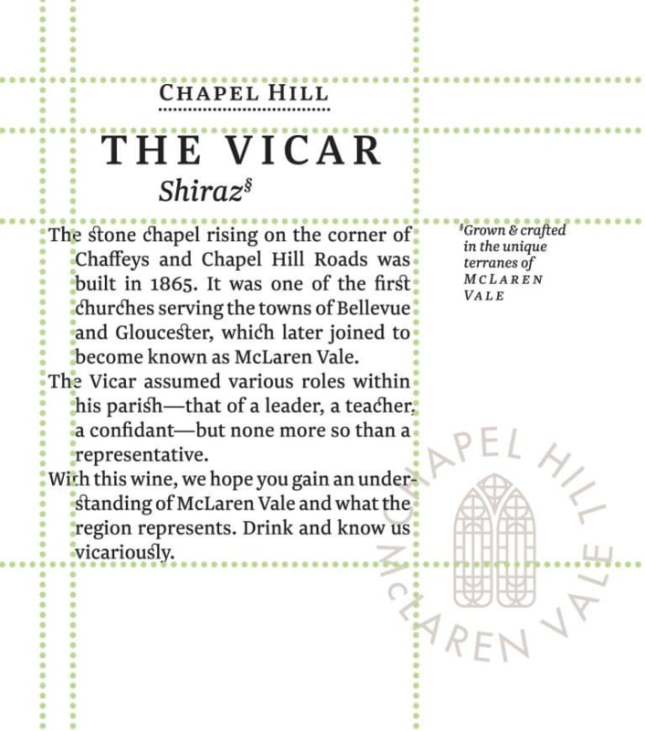 Chapel Hill The Vicar 2012 Front Label