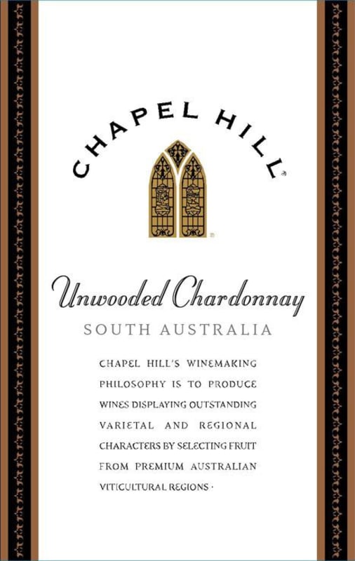 Chapel Hill Unwooded Chardonnay 2012 Front Label