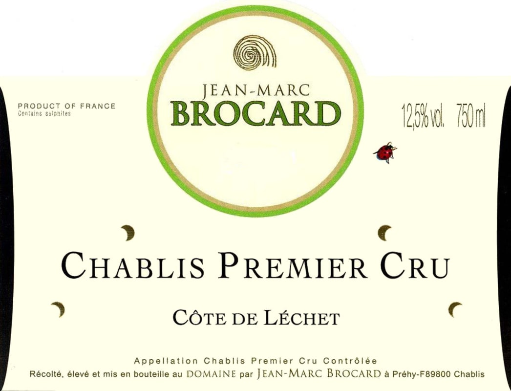 Brocard Chablis Cote de Lechet Premier Cru 2012 Front Label