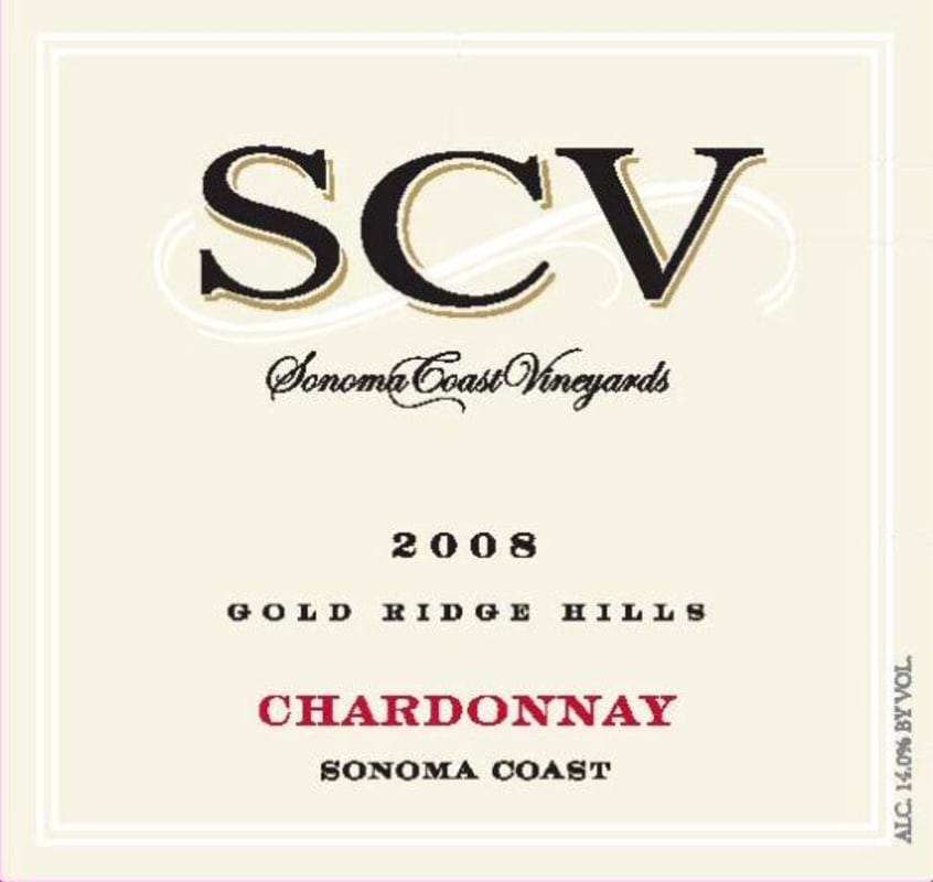 Sonoma Coast Vineyards Gold Ridge Hills Chardonnay 2008 Front Label
