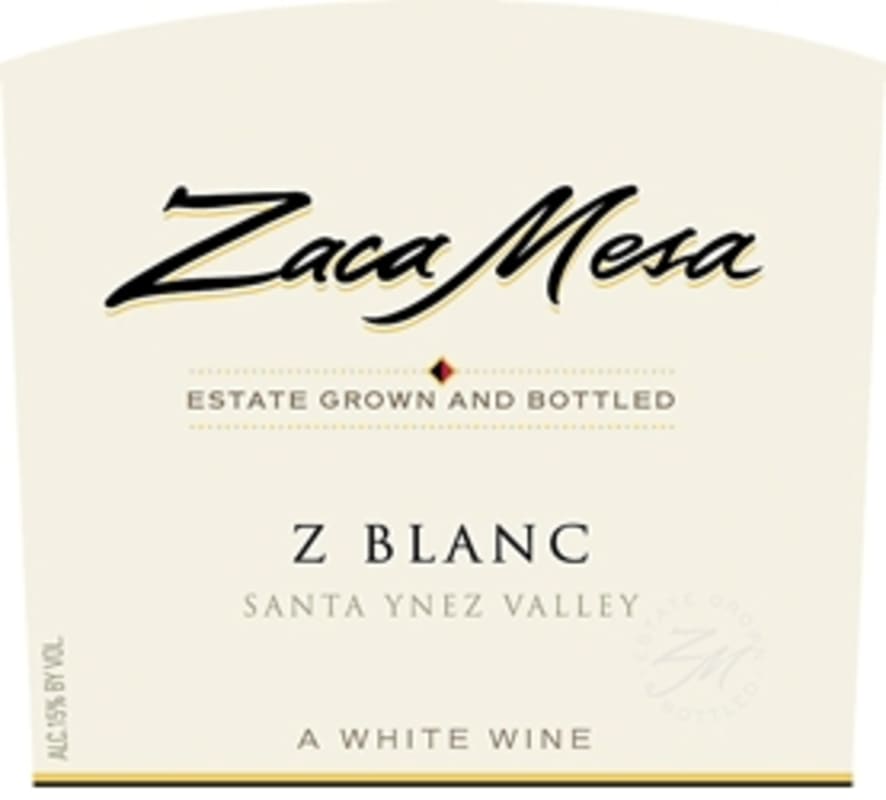 Zaca Mesa Z Blanc White 2014 Front Label