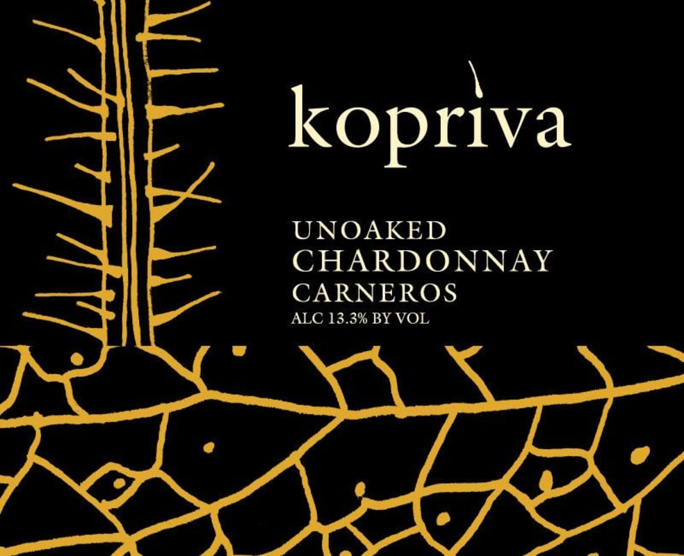 Kopriva Wine Unoaked Chardonnay 2015 Front Label