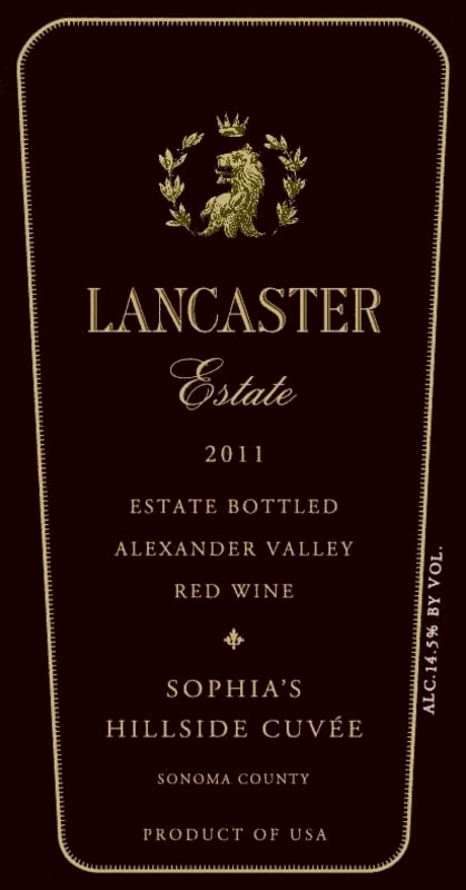 Lancaster Sophia's Hillside Cuvee 2011 Front Label