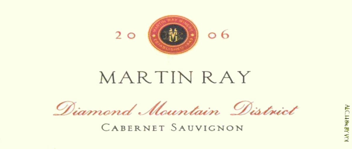 Martin Ray Diamond Mountain Cabernet Sauvignon 2006 Front Label
