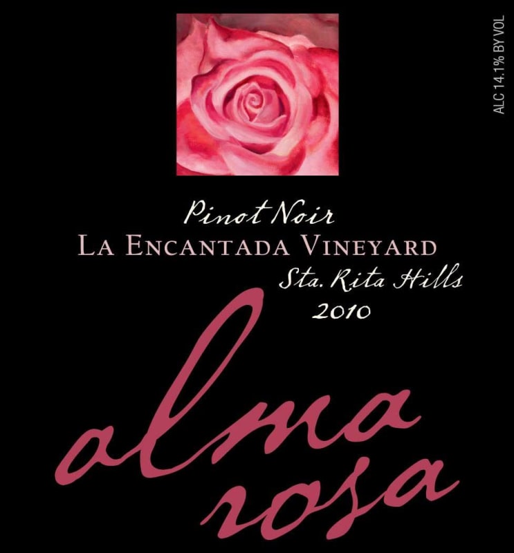 Alma Rosa La Encantada Vineyard Pinot Noir 2010 Front Label