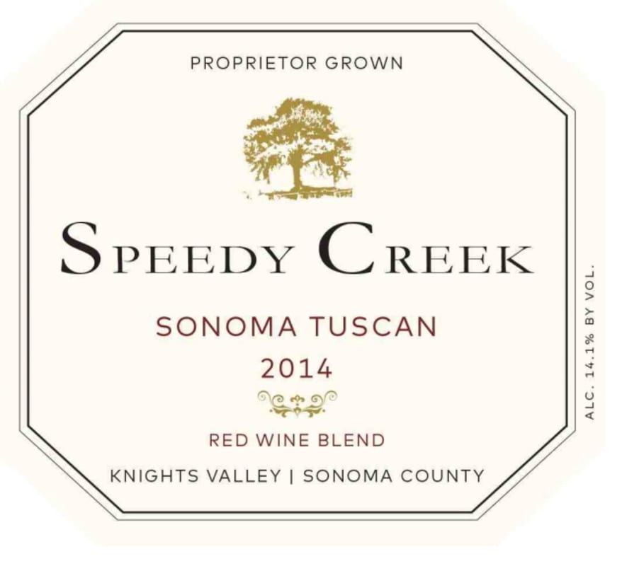 Speedy Creek Winery Tuscan Blend 2014 Front Label
