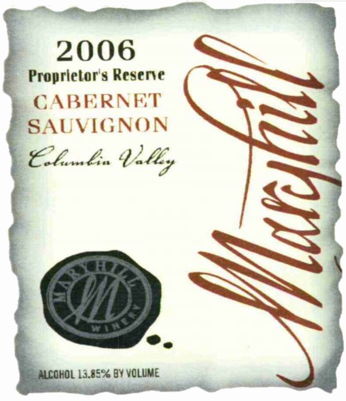 Maryhill Proprietor's Reserve Cabernet Sauvignon 2006 Front Label