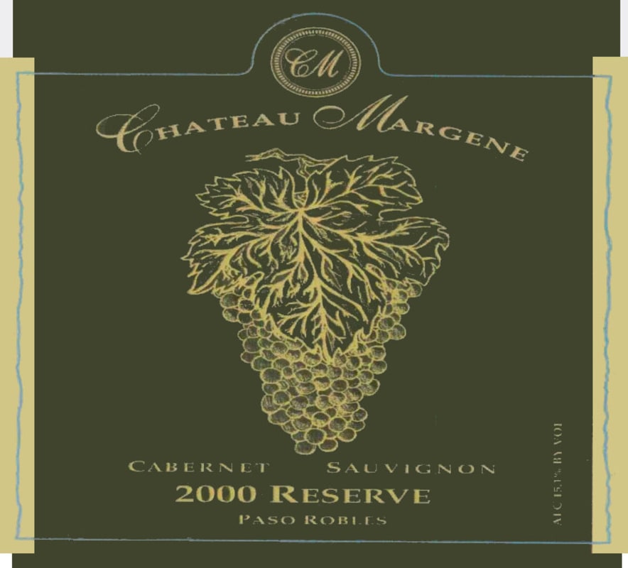 Chateau Margene Reserve Cabernet Sauvignon 2000 Front Label