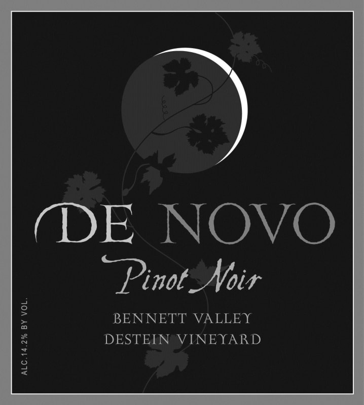 De Novo Wines Destein Vineyard Pinot Noir 2014 Front Label