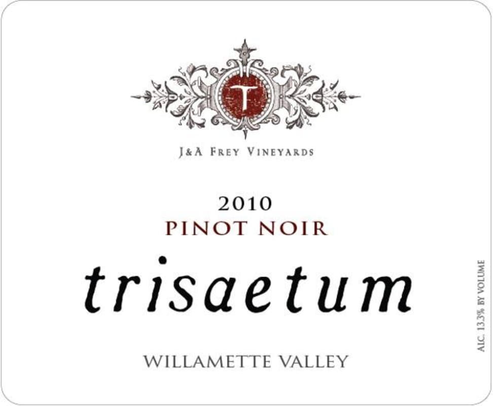 Trisaetum Pinot Noir 2010 Front Label