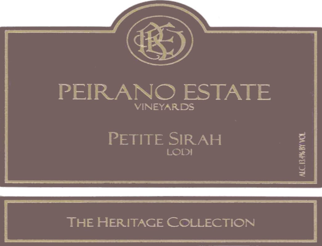 Peirano Estate The Heritage Collection Petite Sirah 2004 Front Label