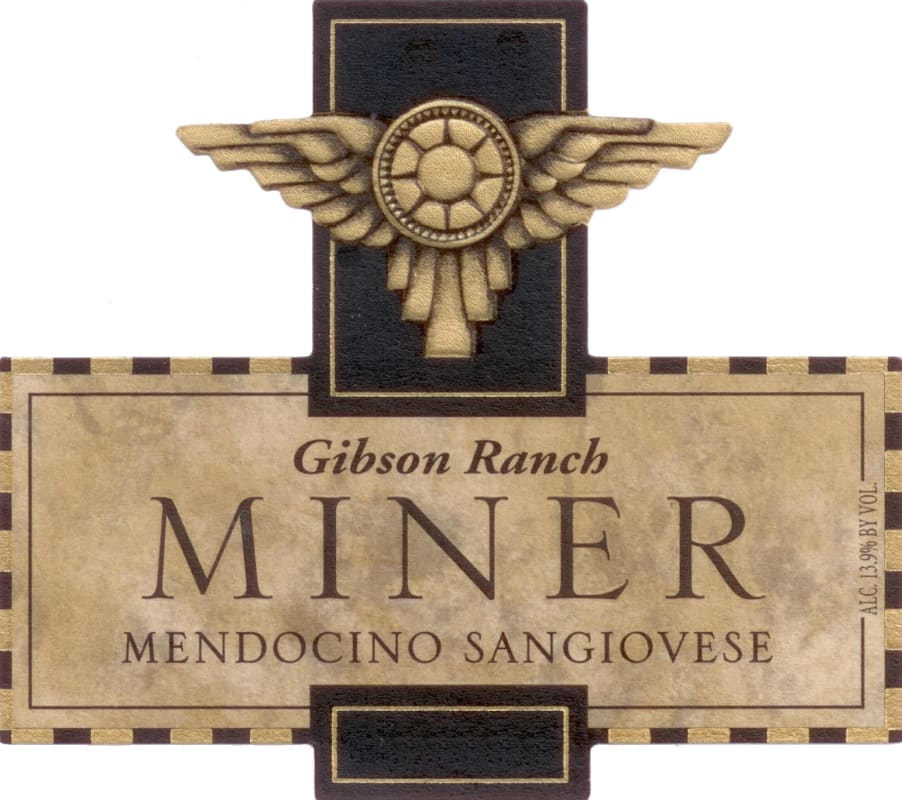 Miner Family Gibson Ranch Sangiovese 2014 Front Label