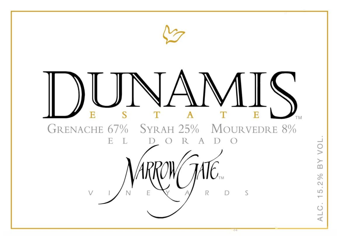 Narrow Gate Vineyards Dunamis Red 2012 Front Label