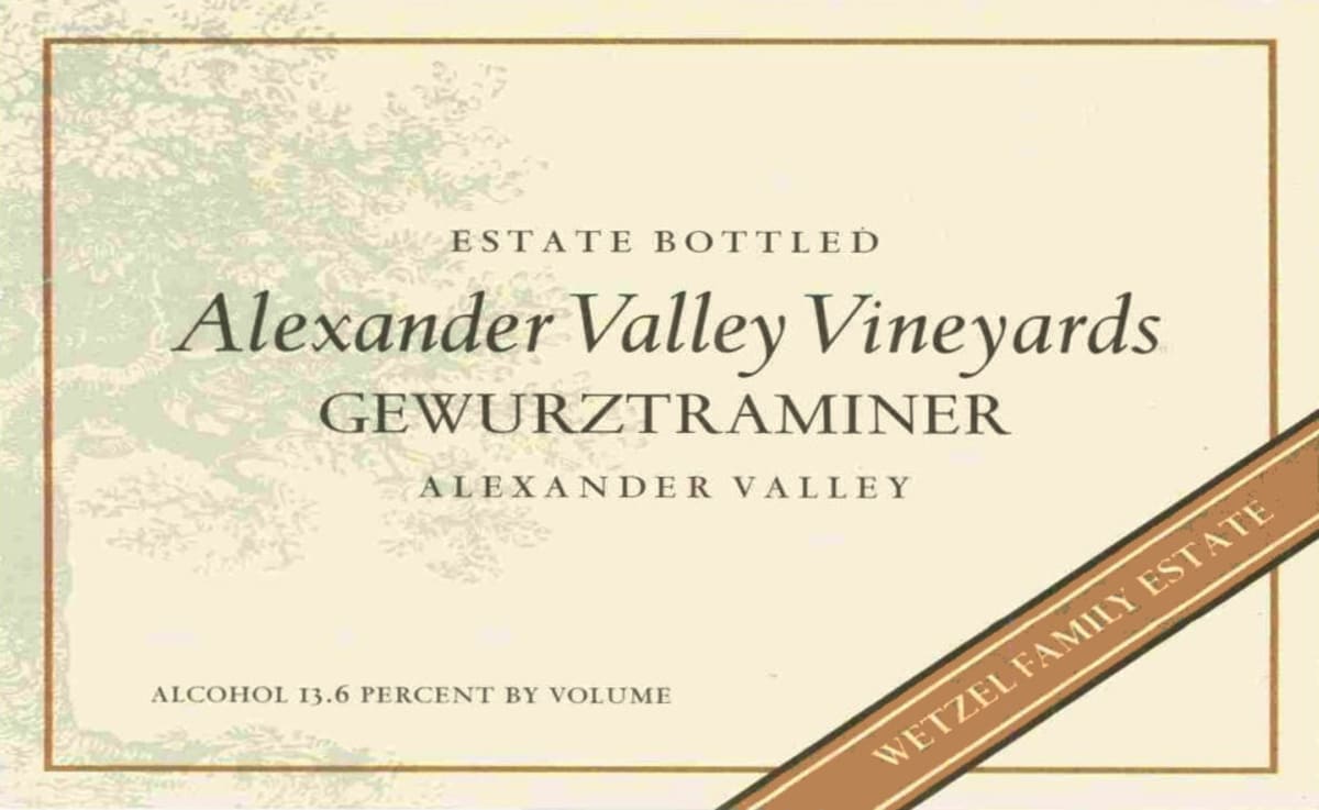 Alexander Valley Vineyards Gewurztraminer 2004 Front Label