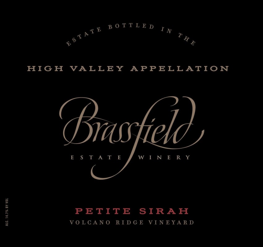 Brassfield Volcano Ridge Vineyard Petite Sirah 2014 Front Label