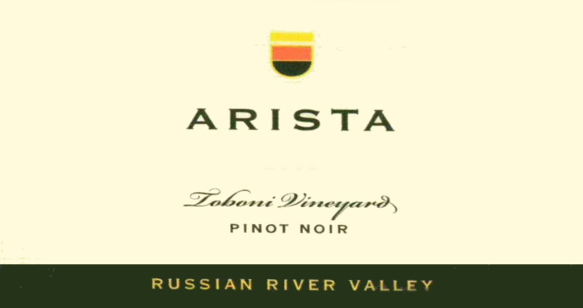 Arista Winery Toboni Vineyard Pinot Noir 2012 Front Label