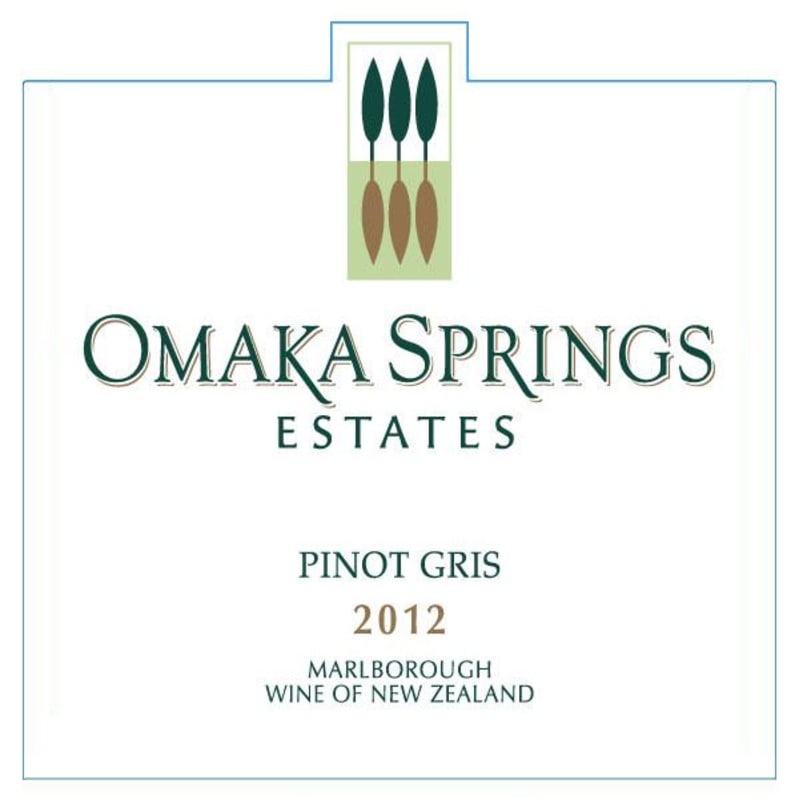 Omaka Springs Pinot Gris 2012 Front Label