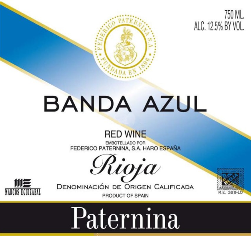 Paternina Banda Azul 2012 Front Label