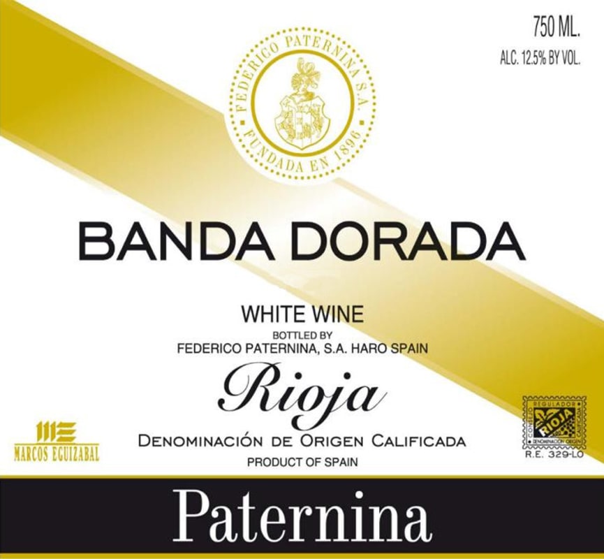 Paternina Banda Dorada White 2012 Front Label