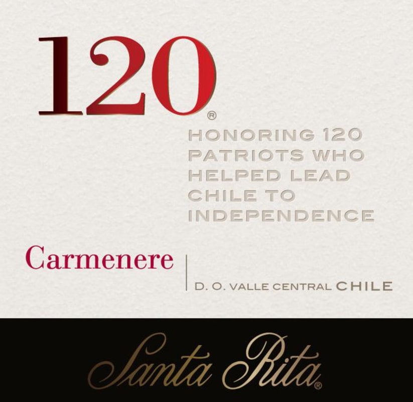 Santa Rita 120 Carmenere 2012 Front Label