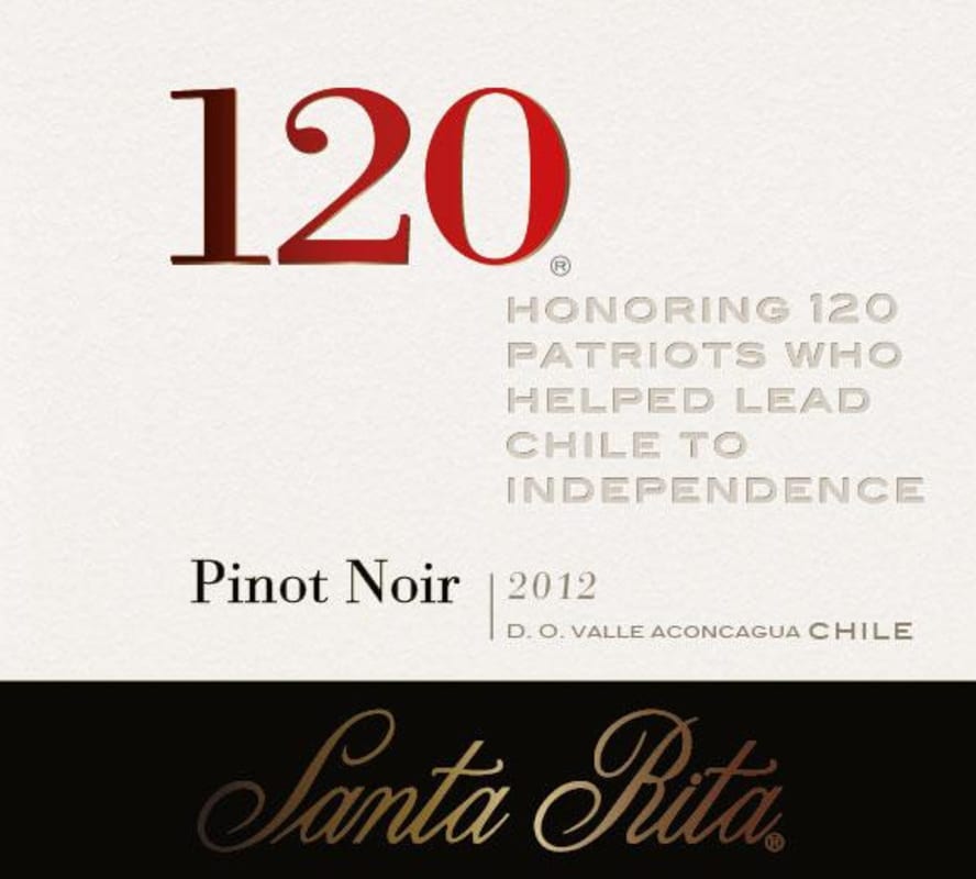 Santa Rita 120 Pinot Noir 2012 Front Label