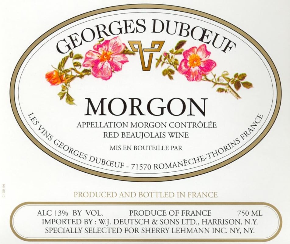 Duboeuf Morgon 2012 Front Label