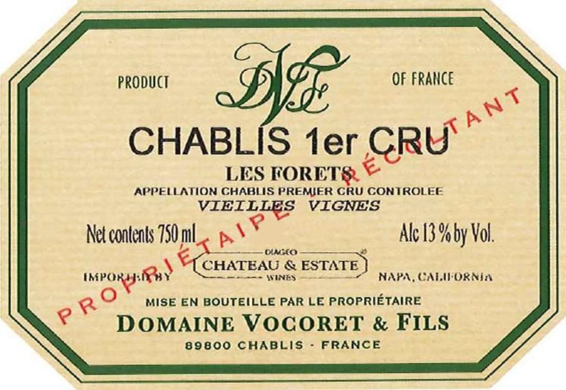 Vocoret Chablis Les Forets Vieilles Vignes Premier Cru 2012 Front Label