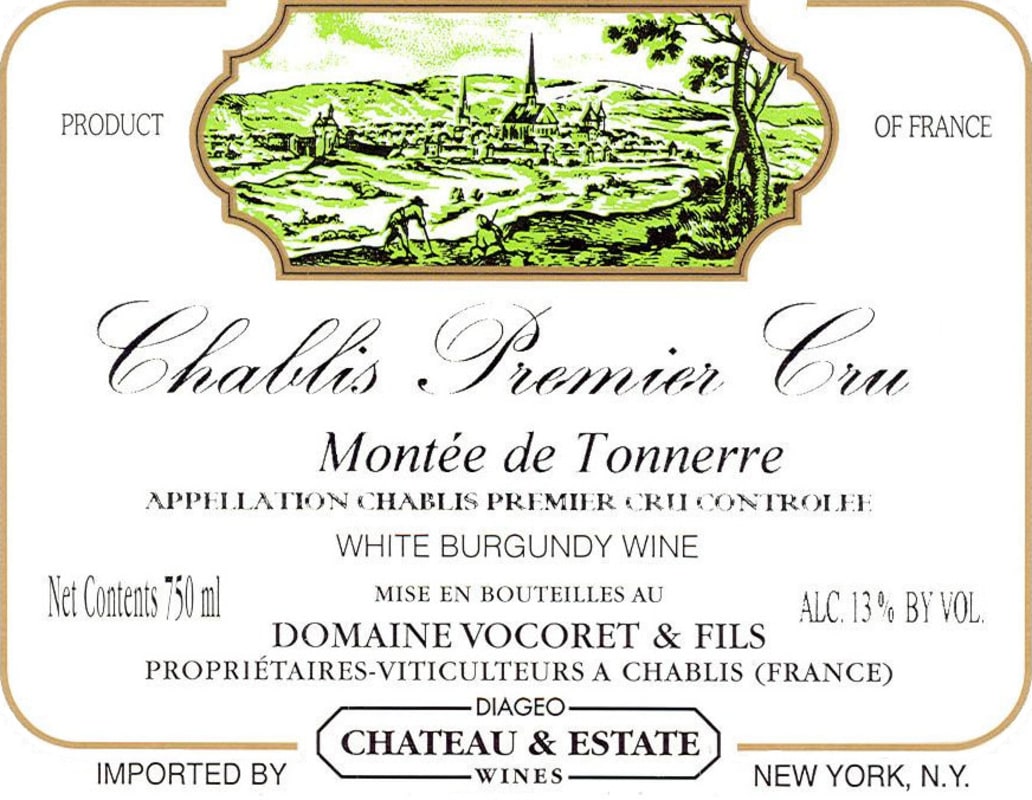 Vocoret Chablis Montee de Tonnerre Premier Cru 2012 Front Label