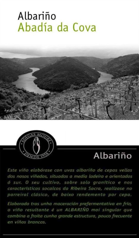 Abadia da Cova Albarino 2012 Front Label