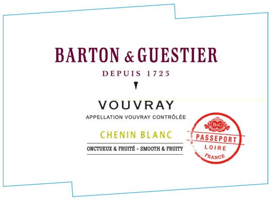 Barton & Guestier Vouvray Passeport 2012 Front Label