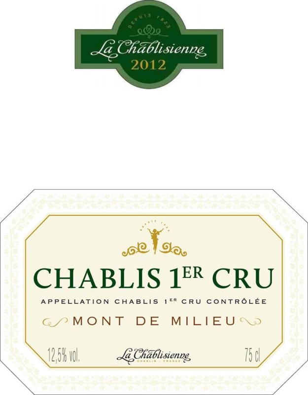 La Chablisienne Chablis Mont de Milieu Premier Cru 2012 Front Label