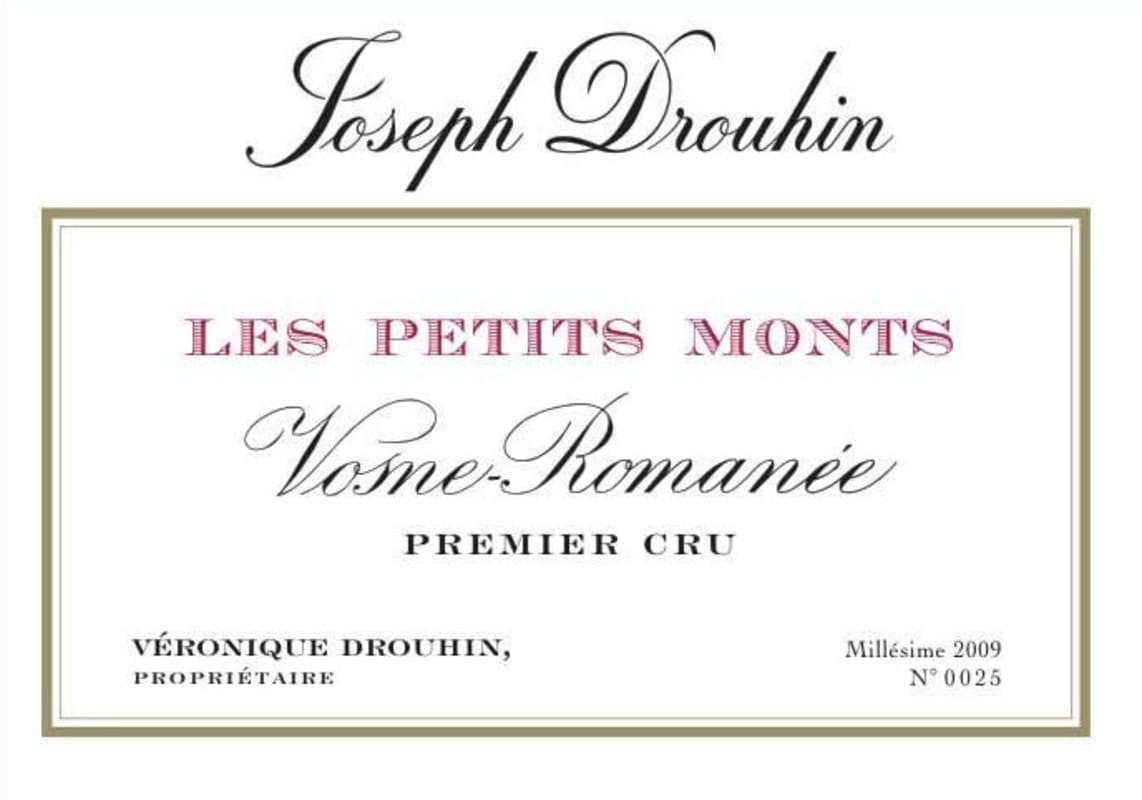 Joseph Drouhin Vosne-Romanee Petit Monts 2012 Front Label