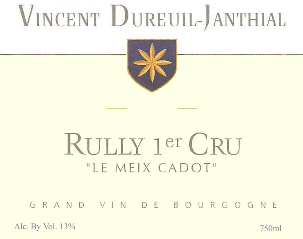 Dureuil-Janthial Rully Le Meix Cadot Blanc 2012 Front Label