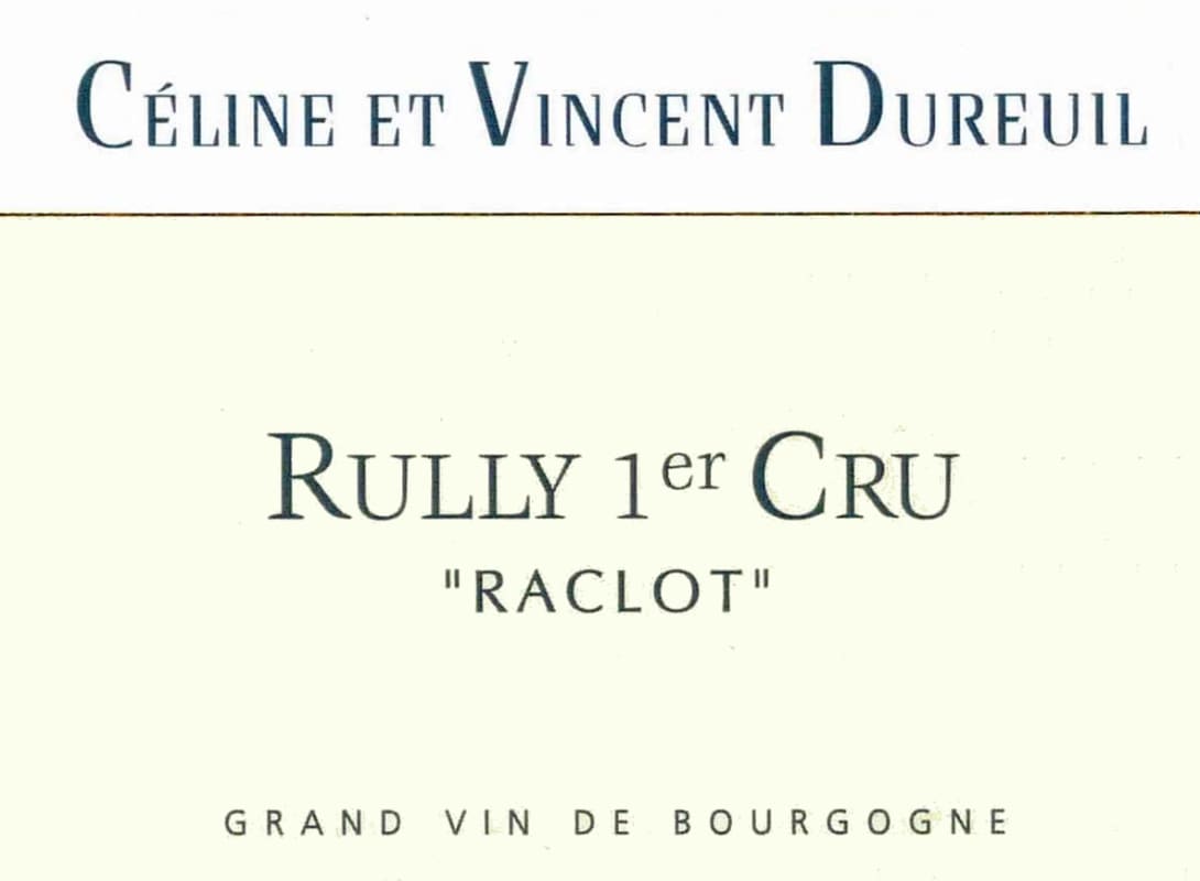 Dureuil-Janthial Rully Raclot Premier Cru Blanc 2012 Front Label