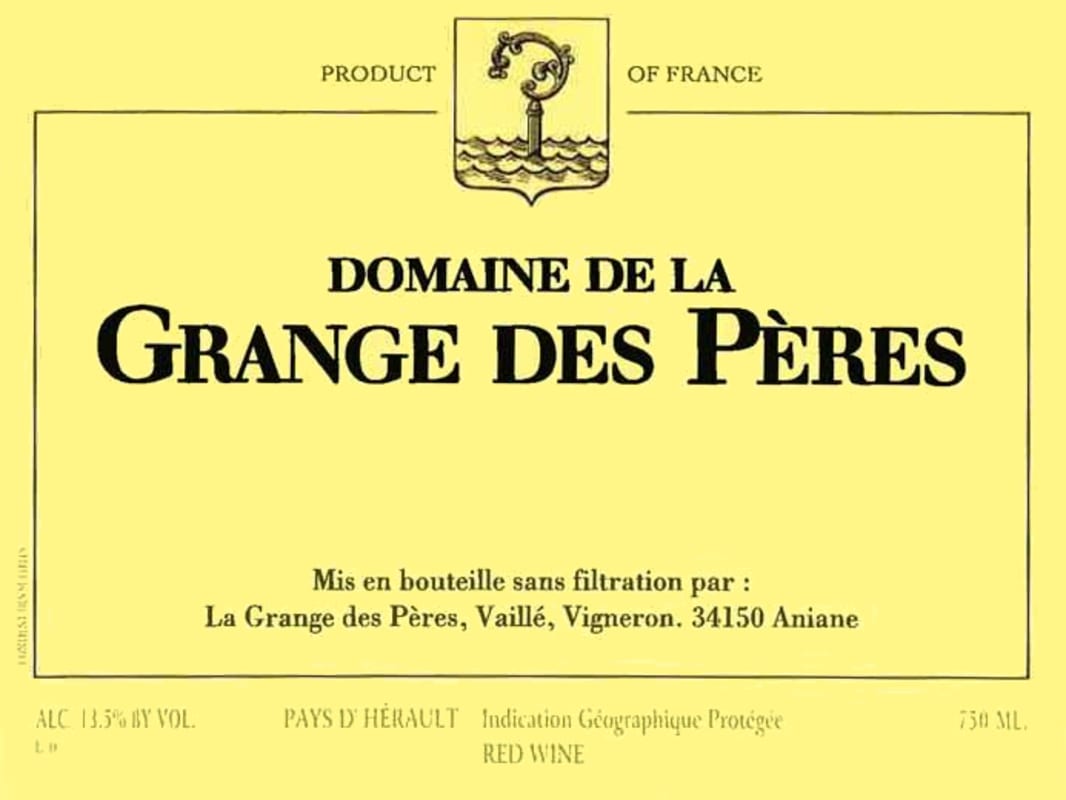 Grange des Peres Pays d'Herault 2011 Front Label