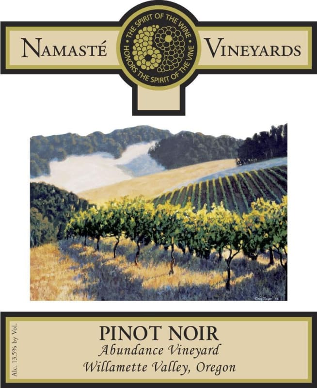 Namaste Vineyards Abundance Vineyard Pinot Noir 2014 Front Label