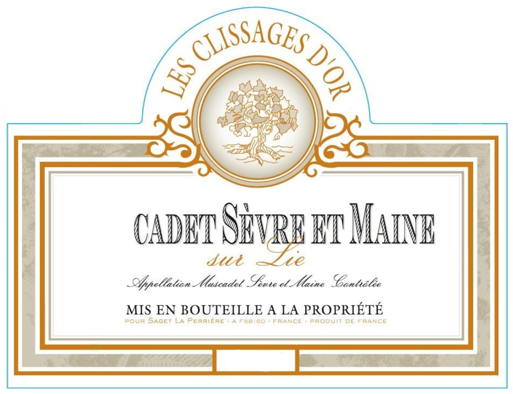 Saget la Perriere Muscadet Sevre-et-Maine Sur Lie Les Clissages d'Or 2012 Front Label
