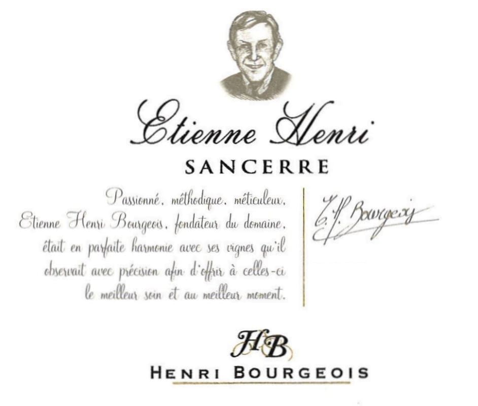 Henri Bourgeois Sancerre Etienne Henri 2012 Front Label