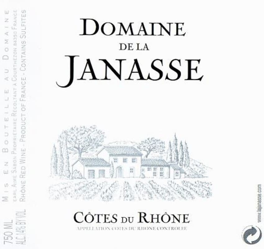 Domaine de la Janasse Cotes du Rhone 2012 Front Label