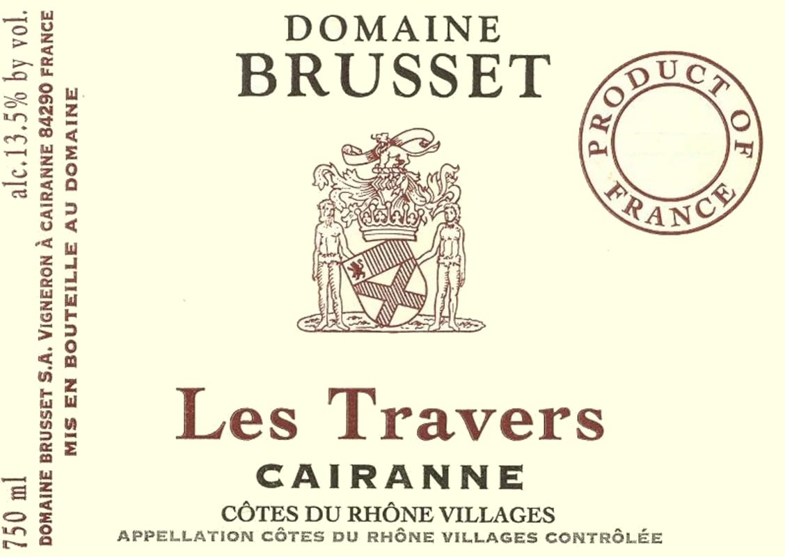 Domaine Brusset Cotes du Rhone Carianne Coteaux Travers 2012 Front Label