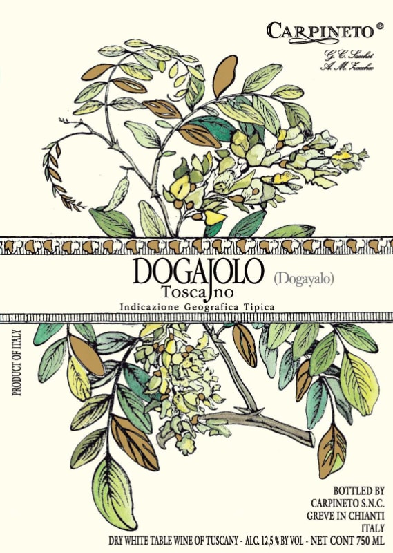 Carpineto Dogajolo Bianco 2012 Front Label