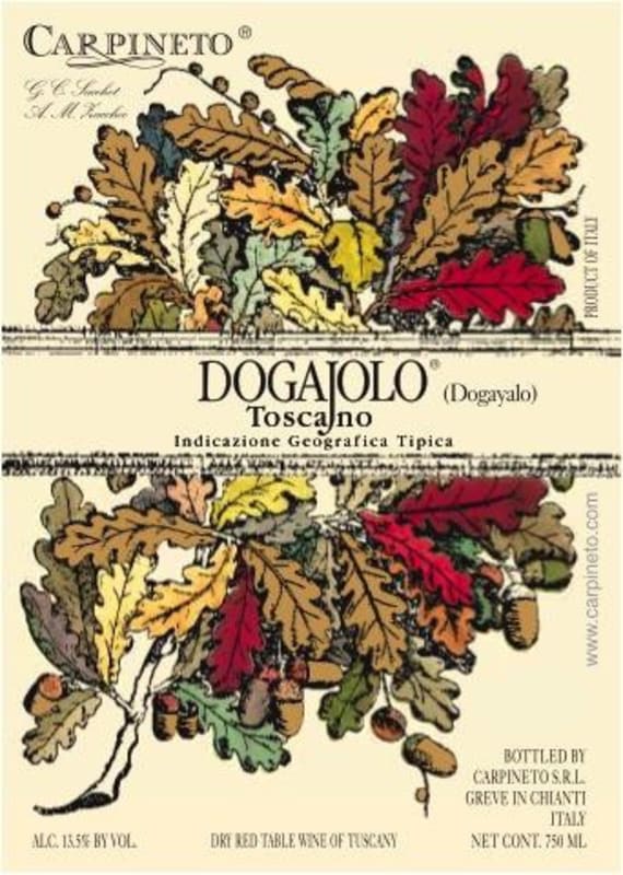 Carpineto Toscana Dogajolo 2012 Front Label